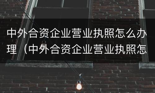 中外合资企业营业执照怎么办理（中外合资企业营业执照怎么办理流程）
