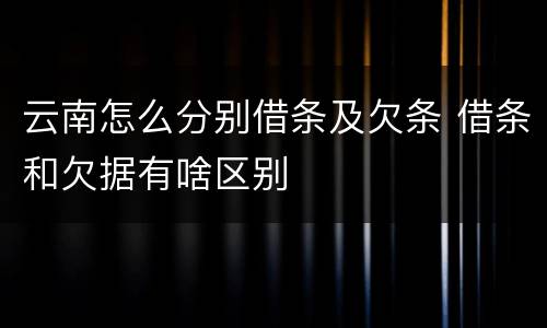 云南怎么分别借条及欠条 借条和欠据有啥区别