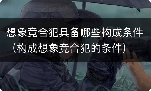 想象竞合犯具备哪些构成条件（构成想象竞合犯的条件）