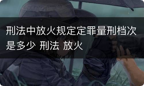 刑法中放火规定定罪量刑档次是多少 刑法 放火