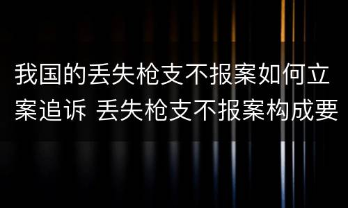 我国的丢失枪支不报案如何立案追诉 丢失枪支不报案构成要件