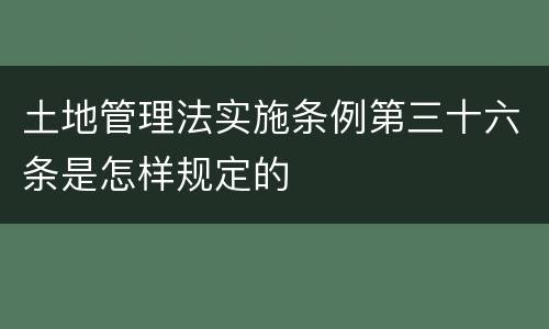 土地管理法实施条例第三十六条是怎样规定的
