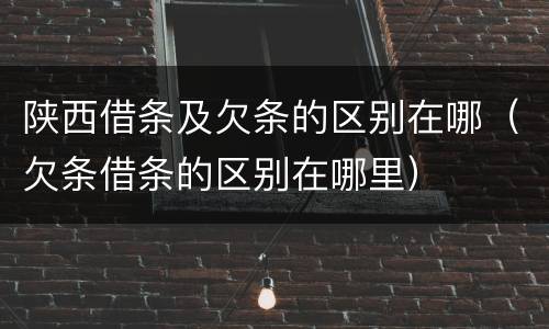 陕西借条及欠条的区别在哪（欠条借条的区别在哪里）