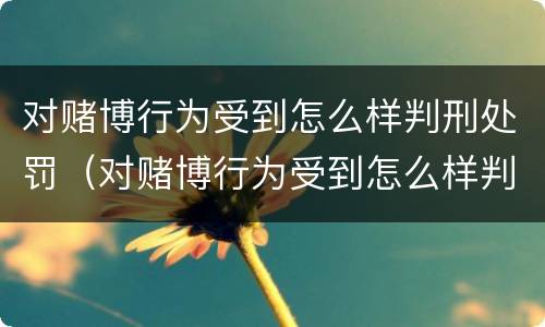 对赌博行为受到怎么样判刑处罚（对赌博行为受到怎么样判刑处罚多少钱）