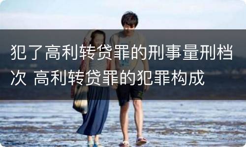 犯了高利转贷罪的刑事量刑档次 高利转贷罪的犯罪构成