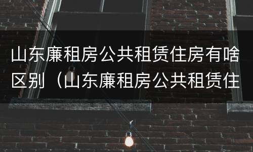 山东廉租房公共租赁住房有啥区别（山东廉租房公共租赁住房有啥区别啊）