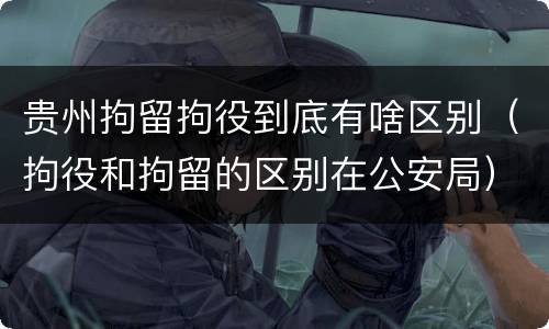 贵州拘留拘役到底有啥区别（拘役和拘留的区别在公安局）