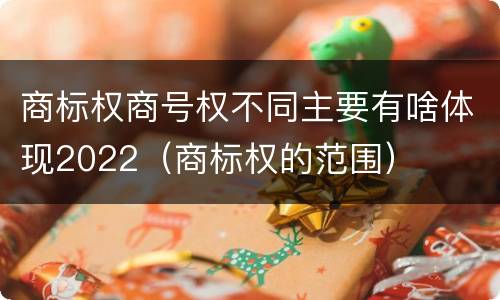 商标权商号权不同主要有啥体现2022（商标权的范围）