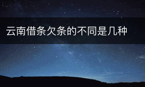 云南借条欠条的不同是几种
