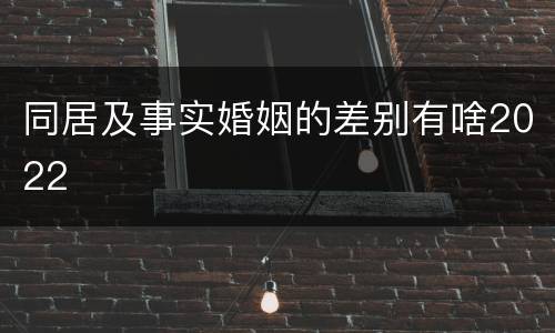 同居及事实婚姻的差别有啥2022