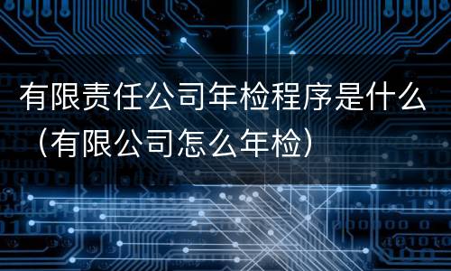 有限责任公司年检程序是什么（有限公司怎么年检）
