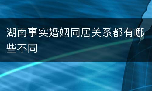 湖南事实婚姻同居关系都有哪些不同