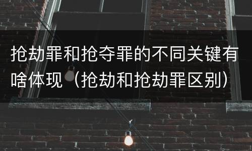 抢劫罪和抢夺罪的不同关键有啥体现（抢劫和抢劫罪区别）