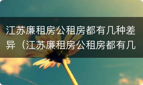 江苏廉租房公租房都有几种差异（江苏廉租房公租房都有几种差异吗）