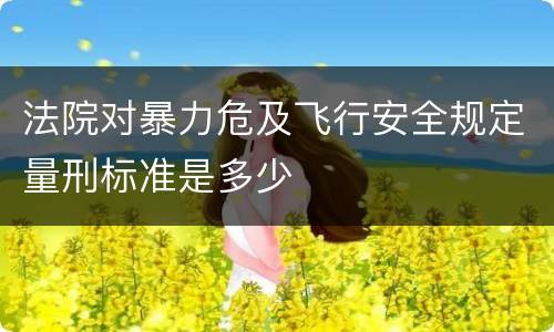 法院对暴力危及飞行安全规定量刑标准是多少