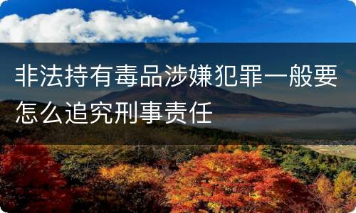非法持有毒品涉嫌犯罪一般要怎么追究刑事责任