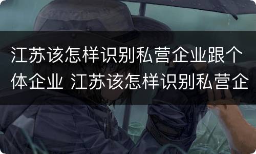 江苏该怎样识别私营企业跟个体企业 江苏该怎样识别私营企业跟个体企业呢