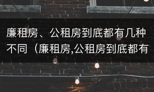 廉租房、公租房到底都有几种不同（廉租房,公租房到底都有几种不同类型）