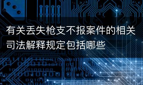 有关丢失枪支不报案件的相关司法解释规定包括哪些