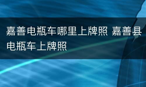 嘉善电瓶车哪里上牌照 嘉善县电瓶车上牌照