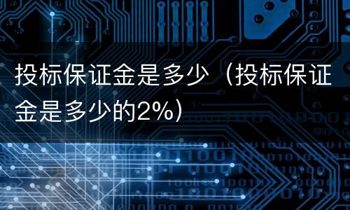 投标保证金是多少（投标保证金是多少的2%）