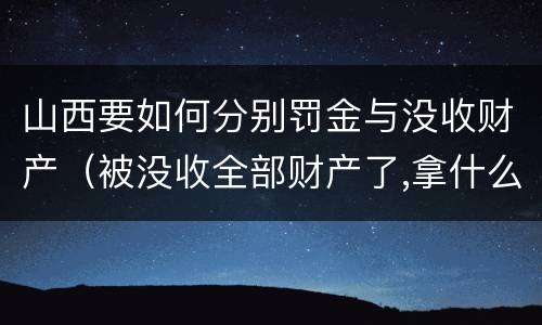山西要如何分别罚金与没收财产（被没收全部财产了,拿什么交罚金）
