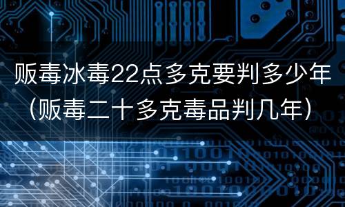 贩毒冰毒22点多克要判多少年（贩毒二十多克毒品判几年）