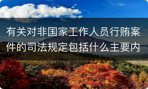 有关对非国家工作人员行贿案件的司法规定包括什么主要内容