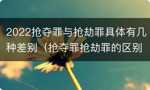 2022抢夺罪与抢劫罪具体有几种差别（抢夺罪抢劫罪的区别）