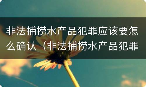 非法捕捞水产品犯罪应该要怎么确认（非法捕捞水产品犯罪应该要怎么确认呢）