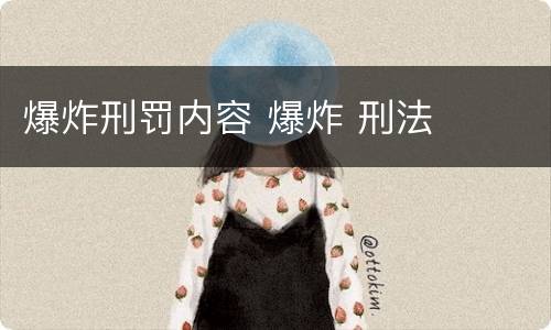 爆炸刑罚内容 爆炸 刑法