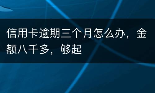 信用卡逾期三个月怎么办，金额八千多，够起