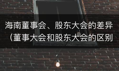 海南董事会、股东大会的差异（董事大会和股东大会的区别）