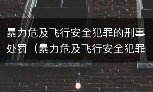 暴力危及飞行安全犯罪的刑事处罚（暴力危及飞行安全犯罪的刑事处罚包括）