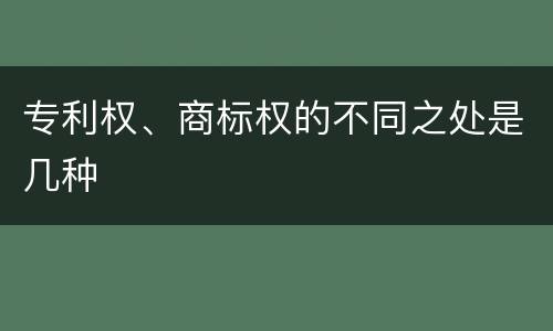 专利权、商标权的不同之处是几种