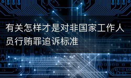 有关怎样才是对非国家工作人员行贿罪追诉标准