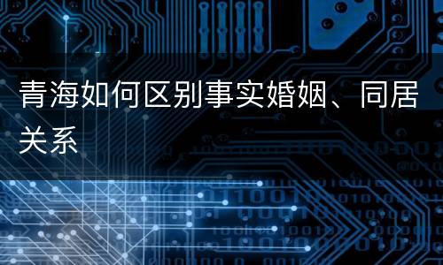 青海如何区别事实婚姻、同居关系