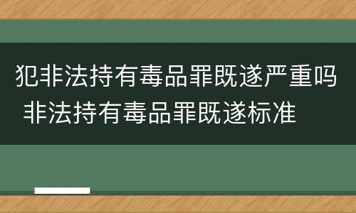 犯非法持有毒品罪既遂严重吗 非法持有毒品罪既遂标准