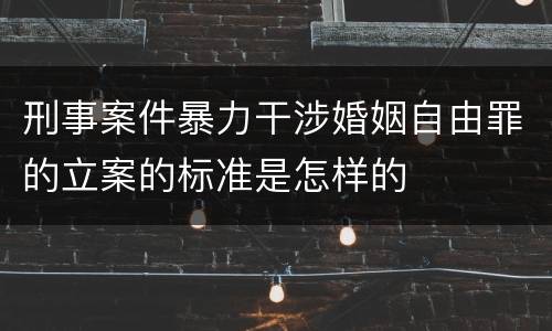 刑事案件暴力干涉婚姻自由罪的立案的标准是怎样的