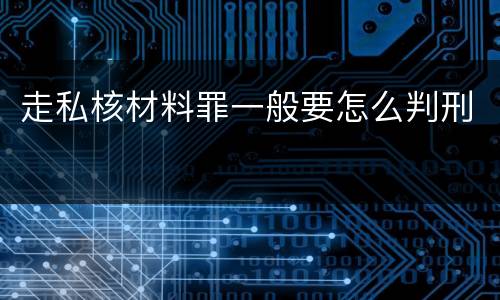 走私核材料罪一般要怎么判刑