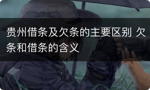 贵州借条及欠条的主要区别 欠条和借条的含义