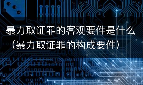 暴力取证罪的客观要件是什么（暴力取证罪的构成要件）