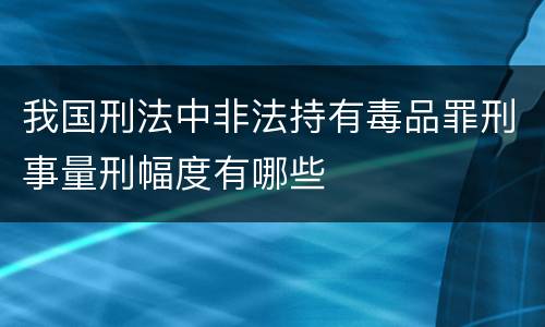 我国刑法中非法持有毒品罪刑事量刑幅度有哪些
