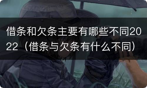借条和欠条主要有哪些不同2022（借条与欠条有什么不同）