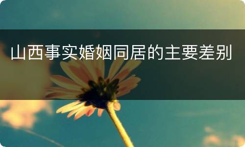山西事实婚姻同居的主要差别