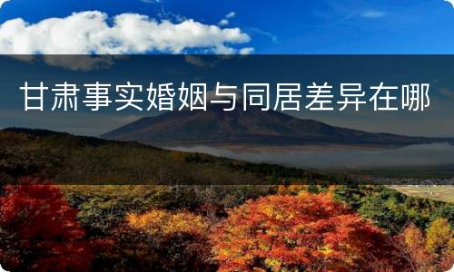 甘肃事实婚姻与同居差异在哪