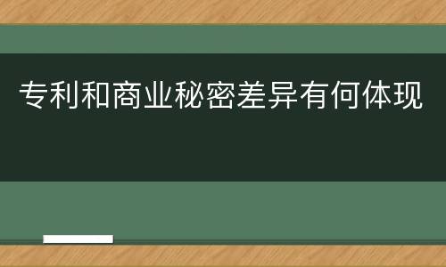专利和商业秘密差异有何体现