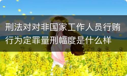 刑法对对非国家工作人员行贿行为定罪量刑幅度是什么样