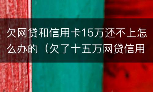 欠网贷和信用卡15万还不上怎么办的（欠了十五万网贷信用卡）