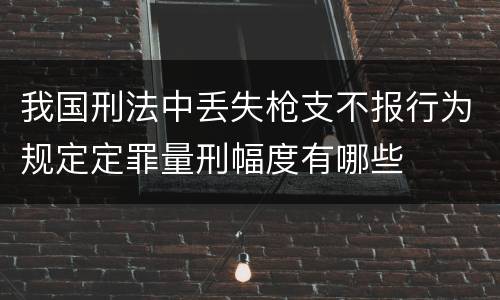 我国刑法中丢失枪支不报行为规定定罪量刑幅度有哪些